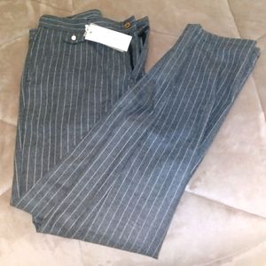 NWT Gray w/ White Pinstripe Pants